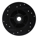 R1 84-87 Pontiac Fiero Front Right Drilled & Slotted Black Brake Rotor