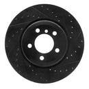 R1 05-08 BMW 760I Rear Right Drilled & Slotted Black Brake Rotor