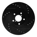 R1 90-16 Saab 9-2X Front Left Drilled & Slotted Black Brake Rotor