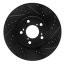 R1 09-14 Acura TL Front Drilled & Slotted Black Brake Rotor Set