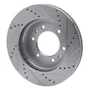 R1 06-10 Hummer H3 Front Left Drilled & Slotted Silver Brake Rotor
