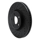 R1 2011-2017 Audi A4 Allroad Front Left Drilled & Slotted Black Brake Rotor