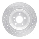 R1 12-18 Mercedes-Benz GLE300D Rear Left Drilled & Slotted Silver Brake Rotor