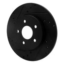 R1 01-08 Ford Mondeo (Mexico) Rear Left Drilled & Slotted Black Brake Rotor