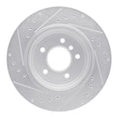 R1 01-06 BMW 330I Rear Right Drilled & Slotted Silver Brake Rotor
