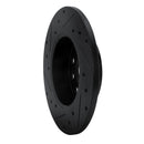 R1 05-13 Audi A3 Rear Right Drilled & Slotted Black Brake Rotor