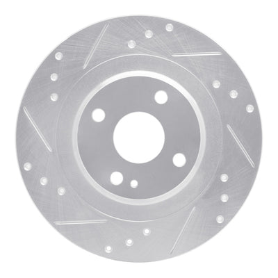 R1 2016-2025 Fiat 124 Spider Rear Left Drilled & Slotted Silver Brake Rotor