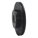 R1 89-90 Nissan 300ZX Front Right Drilled & Slotted Black Brake Rotor