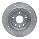 R1 01-03 Acura CL Rear Left Drilled & Slotted Silver Brake Rotor