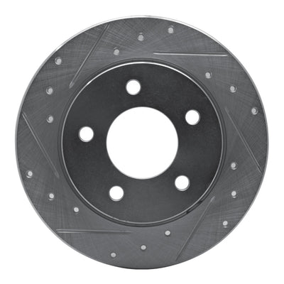 R1 04-13 Mazda 3 Rear Left Drilled & Slotted Silver Brake Rotor