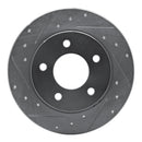 R1 04-13 Mazda 3 Rear Left Drilled & Slotted Silver Brake Rotor