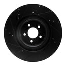 R1 15-23 Ford Mustang Front Right Drilled & Slotted Black Brake Rotor