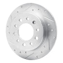 R1 03-08 Hyundai TIBURON Rear Left Drilled & Slotted Silver Brake Rotor