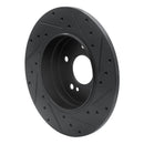 R1 98-03 Mercedes-Benz E320 Rear Left Drilled & Slotted Black Brake Rotor