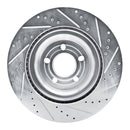 R1 20-25 Ford Police Interceptor Utility Front & Rear Drilled & Slotted Silver Brake Rotor Set
