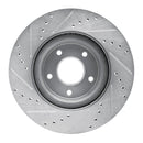 R1 13-24 Infiniti Q60 Front & Rear Drilled & Slotted Silver Brake Rotor Set