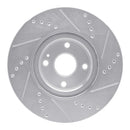 R1 2016-2025 Fiat 124 Spider Front Left Drilled & Slotted Silver Brake Rotor