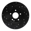 R1 97-98 Mercedes-Benz C230 Front Right Drilled & Slotted Black Brake Rotor