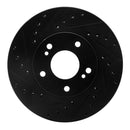 R1 89-96 Nissan 300ZX Front Left Drilled & Slotted Black Brake Rotor