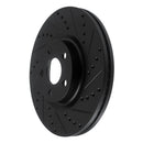 R1 17-20 Lincoln MKZ Front Right Drilled & Slotted Black Brake Rotor