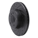 R1 04-10 BMW 528XI Front Left Drilled & Slotted Black Brake Rotor