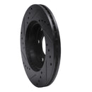 R1 87-93 Mercedes-Benz 190D Front Right Drilled & Slotted Black Brake Rotor