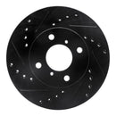 R1 99-07 Suzuki Aerio Front Left Drilled & Slotted Black Brake Rotor