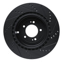 R1 08-15 Mitsubishi Lancer Front & Rear Drilled & Slotted Black Brake Rotor Set