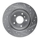 R1 94-04 Land Rover Range Rover Rear Left Drilled & Slotted Silver Brake Rotor
