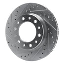 R1 76-89 Toyota Land Cruiser Front Left Drilled & Slotted Silver Brake Rotor