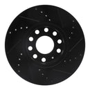 R1 92-08 Audi A4 (Mexico) Front Left Drilled & Slotted Black Brake Rotor