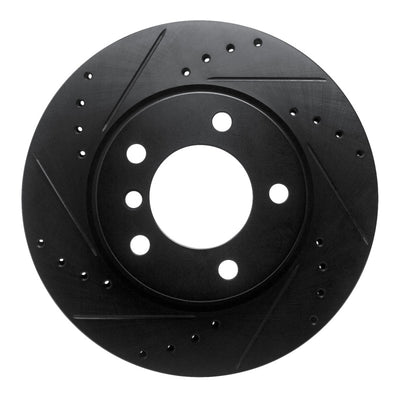R1 05-07 BMW 120i (Mexico) Front Left Drilled & Slotted Black Brake Rotor