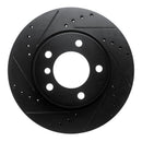 R1 05-07 BMW 120i (Mexico) Front Left Drilled & Slotted Black Brake Rotor