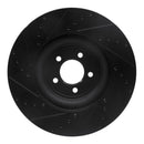 R1 06-21 Jaguar F-Type Front Right Drilled & Slotted Black Brake Rotor