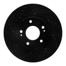 R1 01-06 Hyundai Santa Fe Front Left Drilled & Slotted Black Brake Rotor