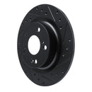 R1 17-25 Acura Integra Rear Right Drilled & Slotted Black Brake Rotor