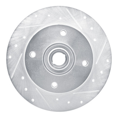R1 65-74 Volkswagen Type 3 Sedan Front Right Drilled & Slotted Silver Brake Rotor