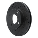 R1 90-91 Audi 90 Quattro Front Left Drilled & Slotted Black Brake Rotor