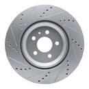 R1 17-25 Tesla Model 3 Rear Right Drilled & Slotted Silver Brake Rotor