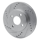 R1 03-10 Chevrolet Cobalt Front Left Drilled & Slotted Silver Brake Rotor