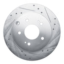 R1 06-12 Mitsubishi Eclipse Rear Right Drilled & Slotted Silver Brake Rotor