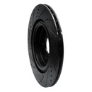 R1 2017-2020 Jaguar I-Pace Rear Right Drilled & Slotted Black Brake Rotor