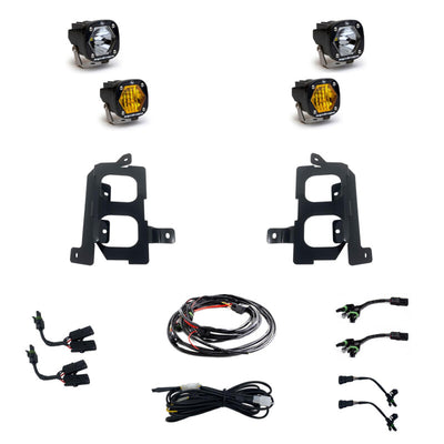 Baja Designs 19-22 GMC 1500 S1 Fog Pocket Mount Kit Clear Spot / Clear Wide Cornering
