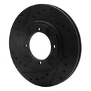 R1 92-98 Hyundai Tiburon Front Left Drilled & Slotted Black Brake Rotor