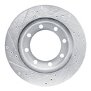 R1 80-93 Dodge W200 Front Right Drilled & Slotted Silver Brake Rotor