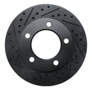 R1 94-96 Ford F-150 4WD Front Left Drilled & Slotted Black Brake Rotor
