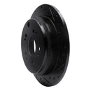 R1 05-10 Honda Odyssey Rear Right Drilled & Slotted Black Brake Rotor