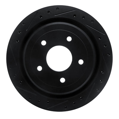 R1 97-13 Cadillac XLR Rear Left Drilled & Slotted Black Brake Rotor