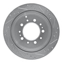 R1 98-07 Lexus LX470 Rear Left Drilled & Slotted Silver Brake Rotor