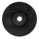 R1 08-25 Ford E-350 Super Duty Front Left Drilled & Slotted Black Brake Rotor
